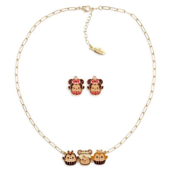 Disney Parks Munchlings Baked Treats Mickey Minnie Necklace & Earrings Set - Picture 2 of 2